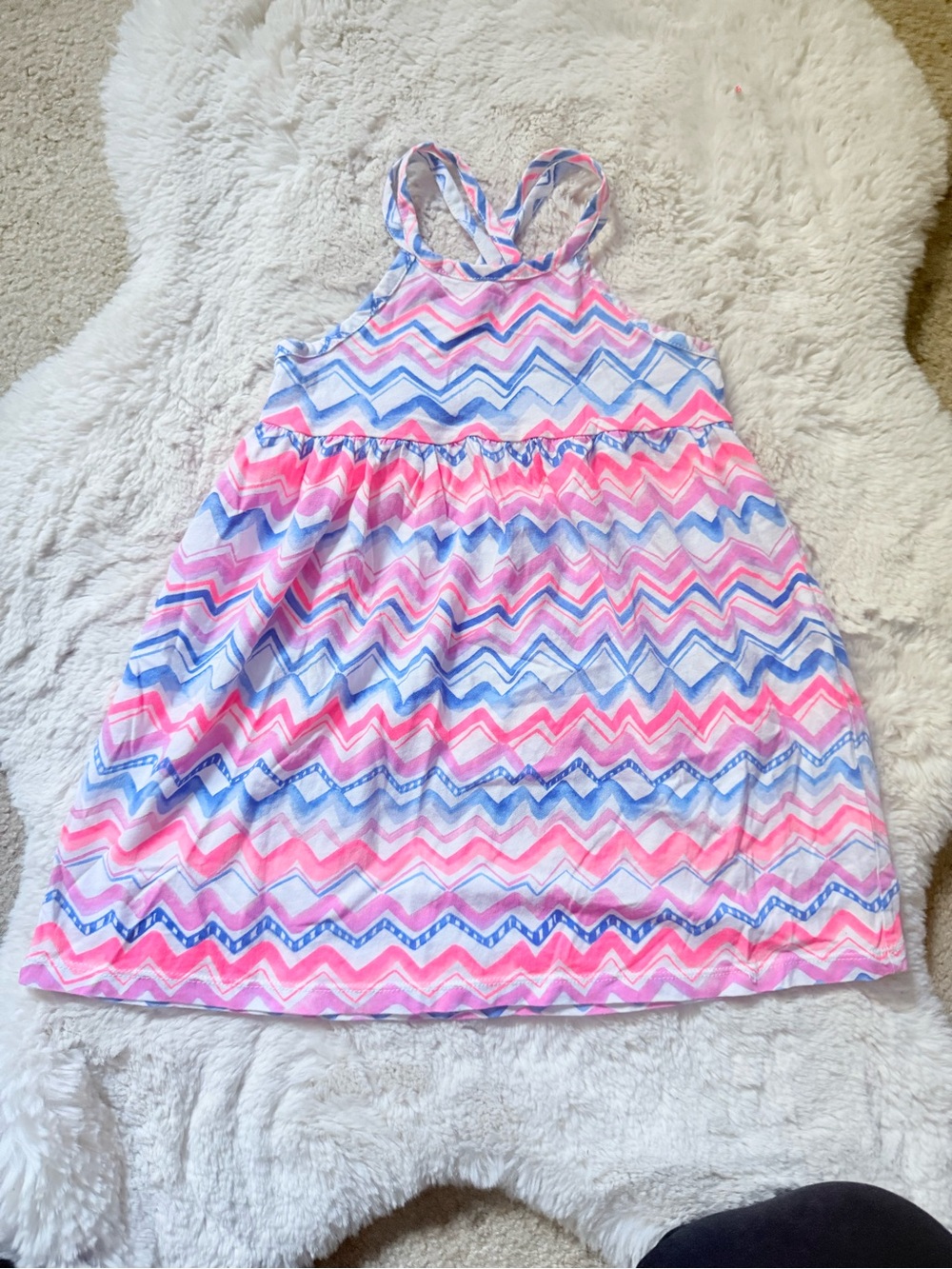 OshKosh B'gosh Pink and Blue Chevron Tank Dress
